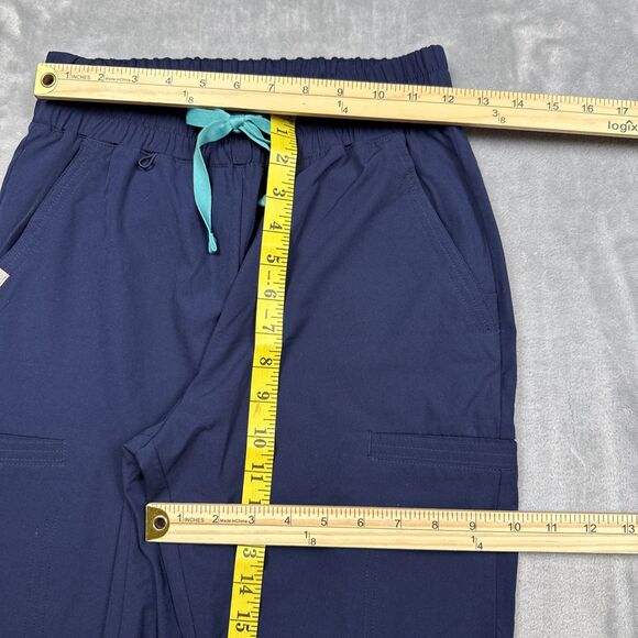 FIGS Womens XS Petite Navy Blue Scrub Pants High Rise Cinch Cuff W22SW2003P NWOT - Picture 4 of 8
